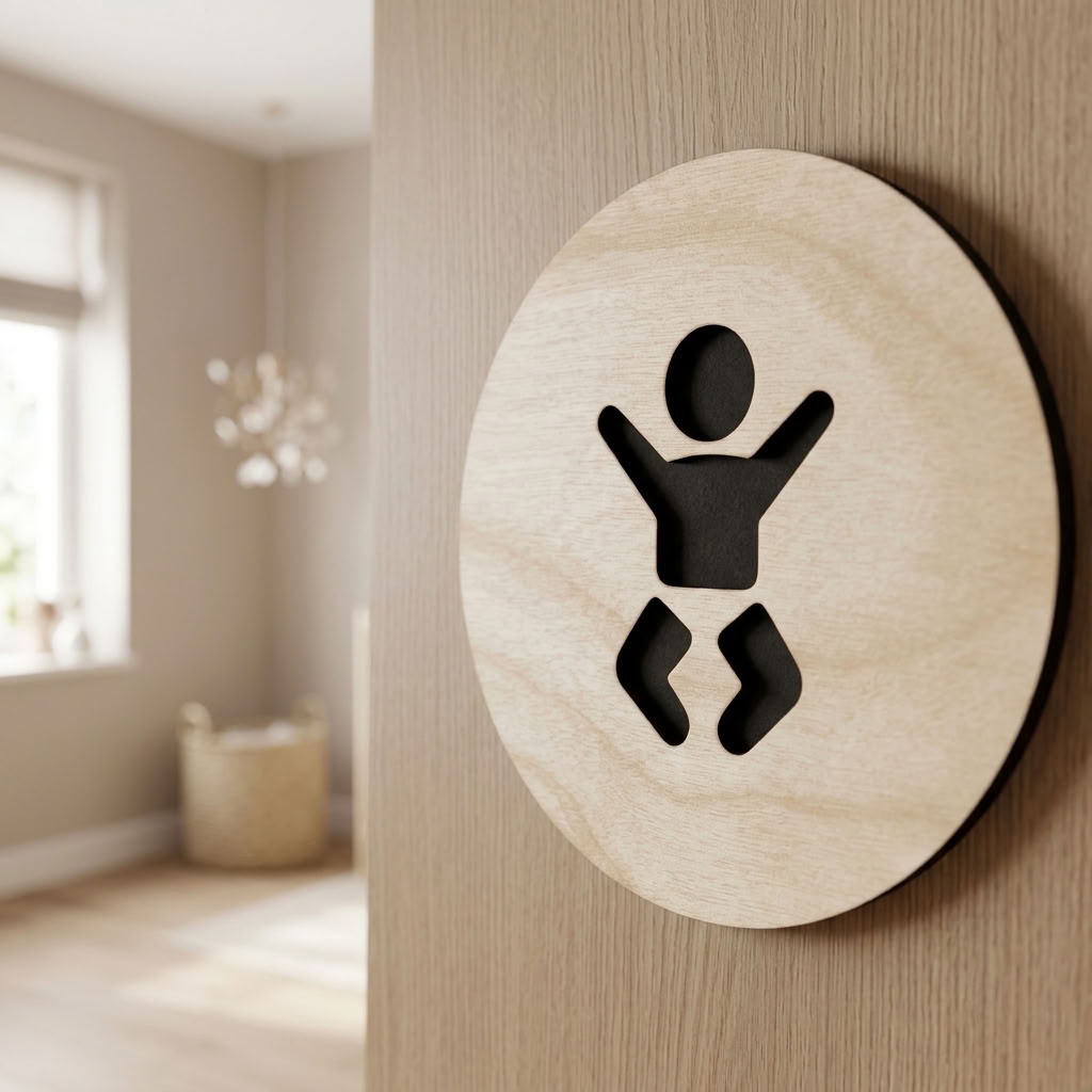 Baby Changing Room Door Sign | Modern Nursery Sign