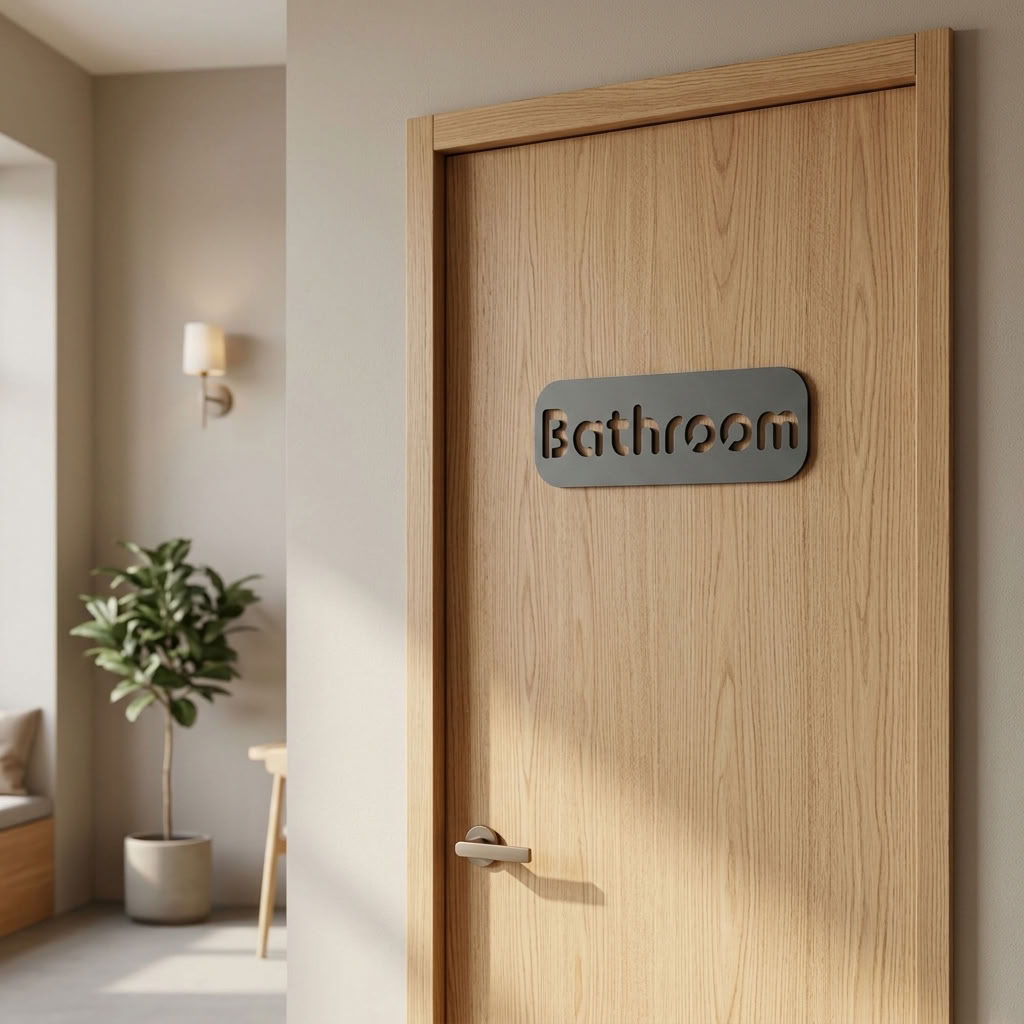 Bathroom sign plaque for restaurants, workplaces, hotels and customer toilet areas