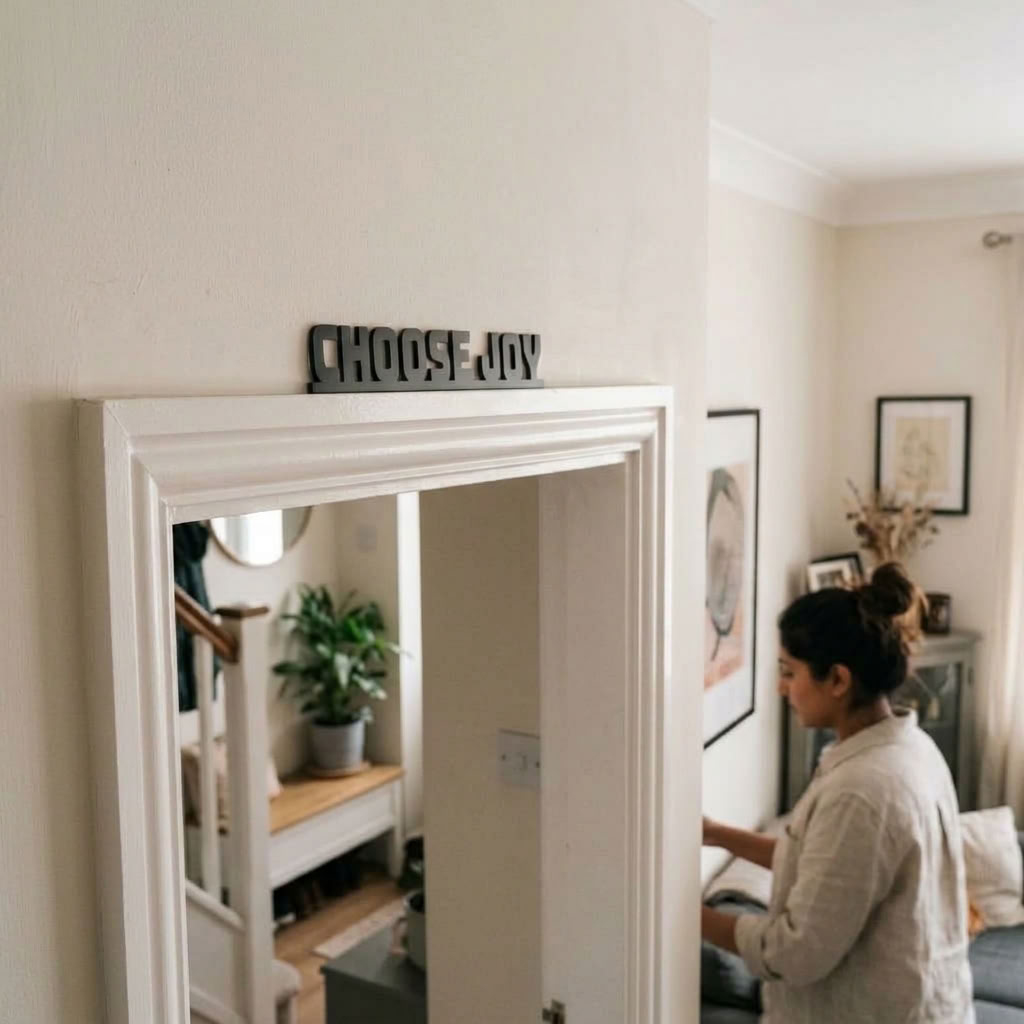 Modern motivational sign for home office and workspace
