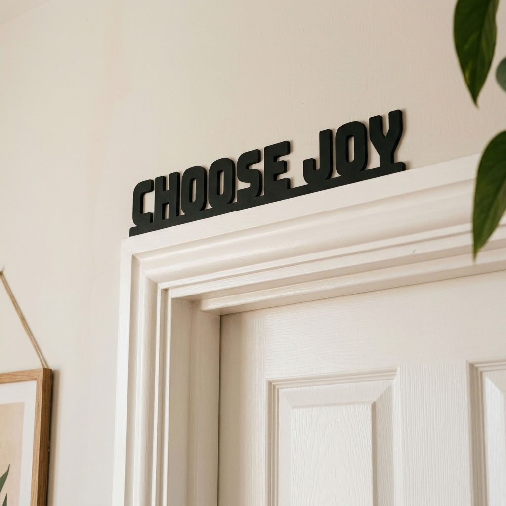 Positive quote sign for doorway, office and hallway decor