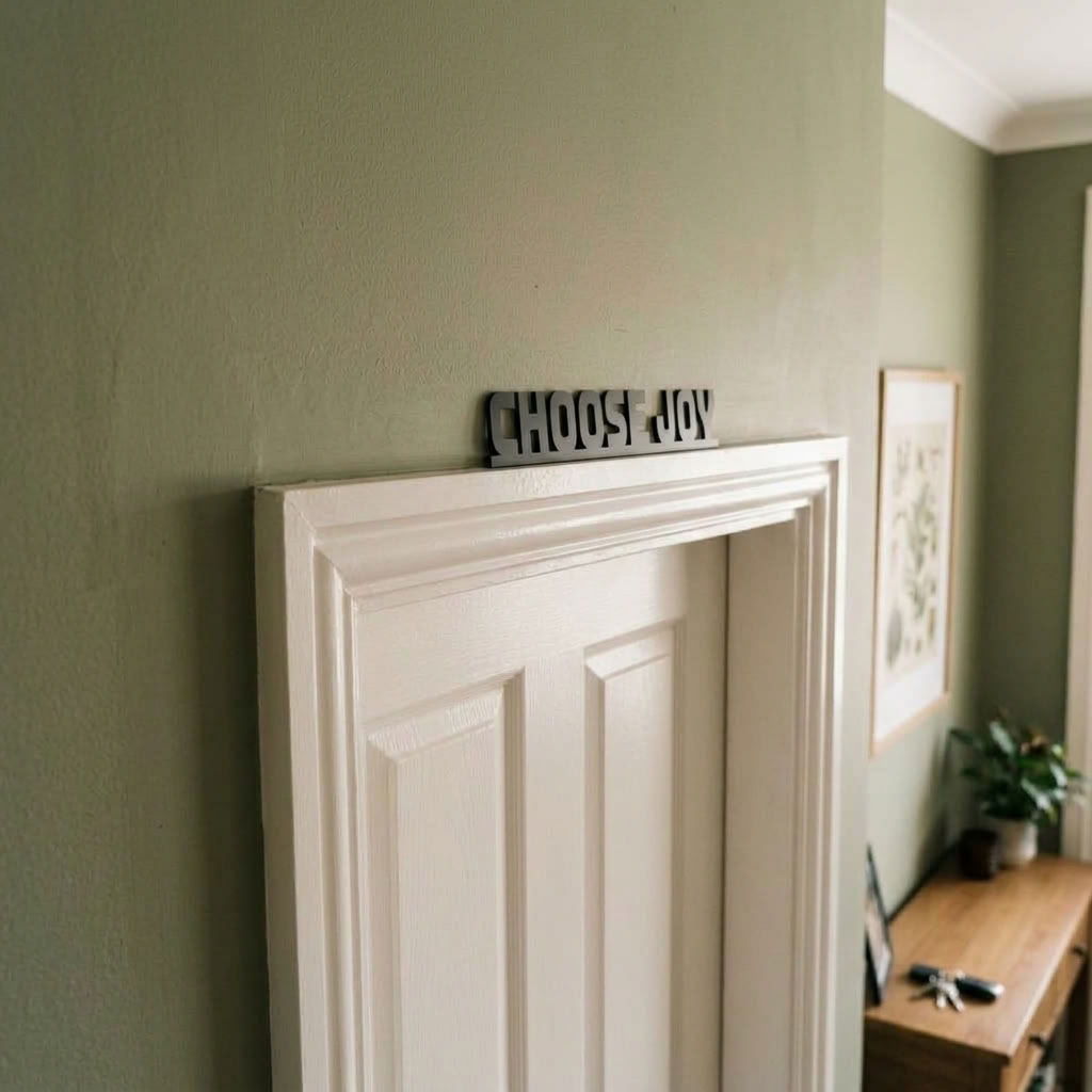 Black Choose Joy sign for bedroom, hallway and office interiors