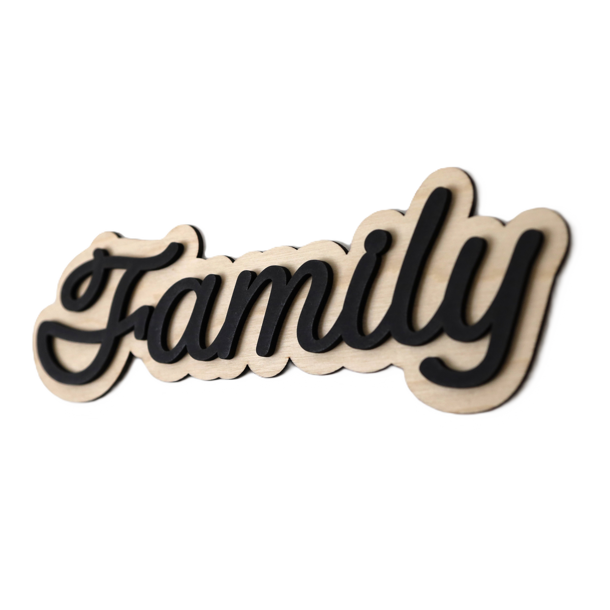 Family Sign | Birchwood & Black Acrylic | Home Decor
