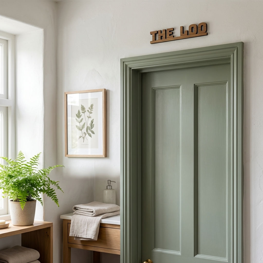 The Loo Sign | American Black Walnut | Wall & Door Topper