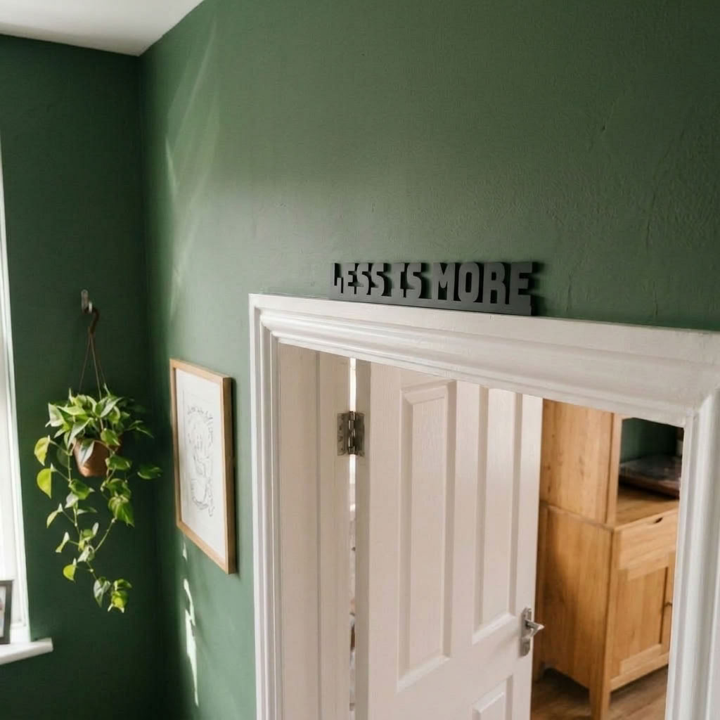LESS IS MORE home decor sign for hallway or bedroom