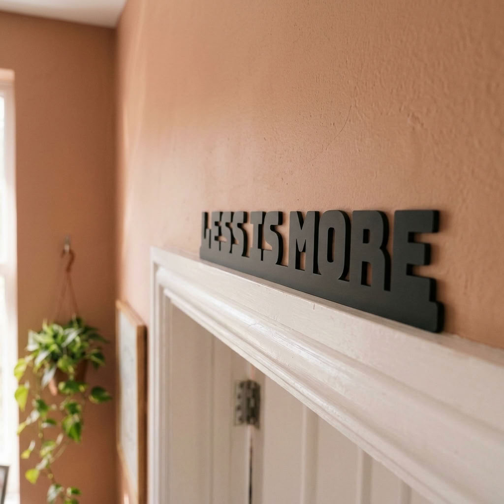 Black minimalist door frame sign for modern interiors