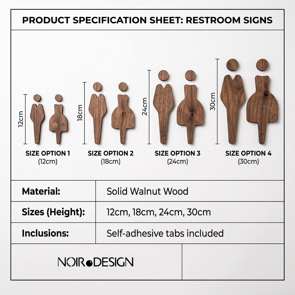 Man and woman sign for cafés, restaurants, hotels and office restrooms