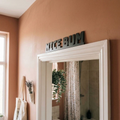 Modern black Nice Bum sign for toilet, cloakroom and en-suite