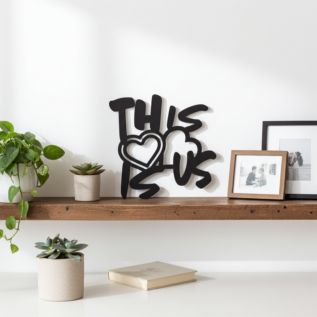 This Is Us Sign | Black MDF | Family Home Decor