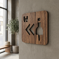 Wooden female WC sign for coffee shops, salons, hotels and commercial premises