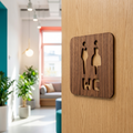 Walnut men and women WC sign for cafés, pubs, restaurants and commercial businesses