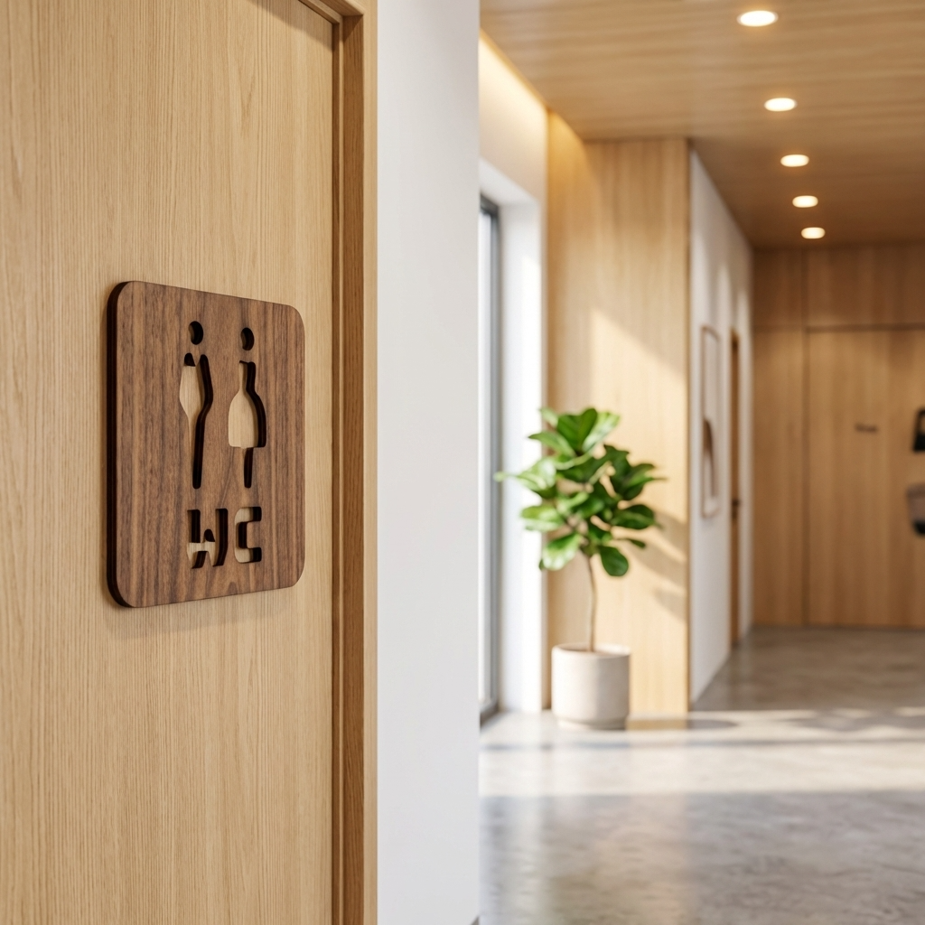 Male female restroom sign for customer toilets in shops and businesses