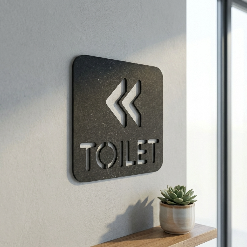 Modern restroom directional sign for cafés, restaurants, offices, coworking spaces and retail premises.