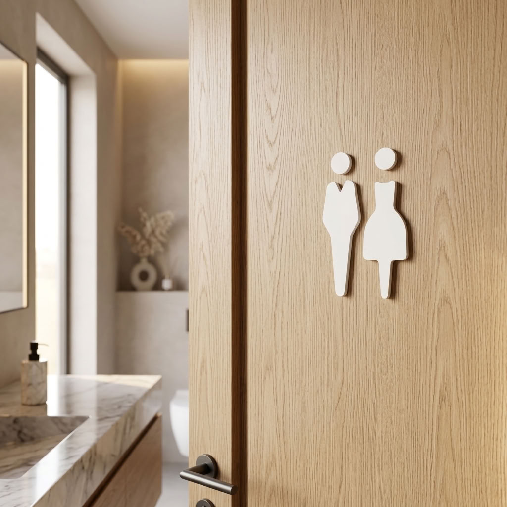 restroom door sign man and woman